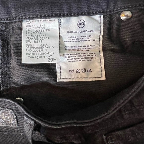 AG The Farrah High Rise Black Skinny Jeans, Size 29 - Picture 12 of 12